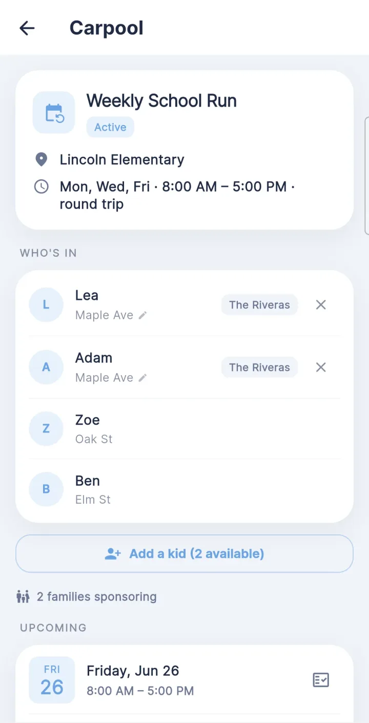 Wenlo carpool detail